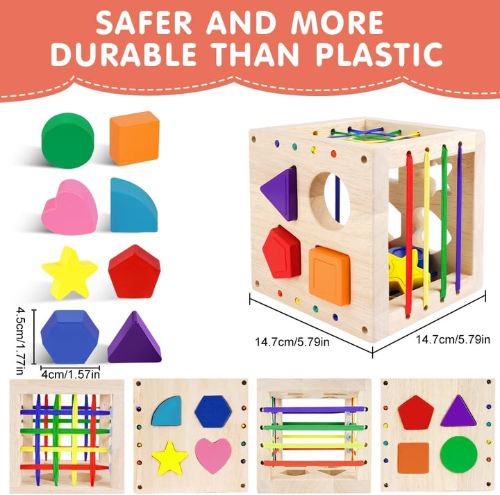 Ainiv Formsortierwürfel, Sortierspiel Montessori Steckwürfel, Baby Sensorische Spielzeug, Motorische