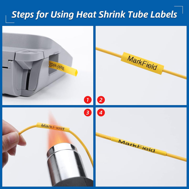 MarkField Kompatible Schriftband Schrumpfschlauch HSe-611 HSe611 5.8mm Bänder Schwarz auf Gelb Kompa