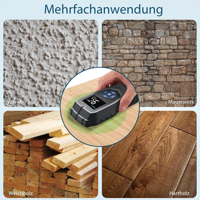 ALLmeter Pinless Feuchtigkeitsmessgerät Wand Stiftloser Holzfeuchtemessgerät mit LCD-Display Tonalar