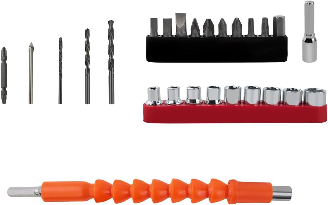 21V Akku-Bohrschrauber Akkuschrauber Set 26 tlg Zubehör 1x 1,5 Ah Akkus Und Schnellladegerät 45 Nm 1