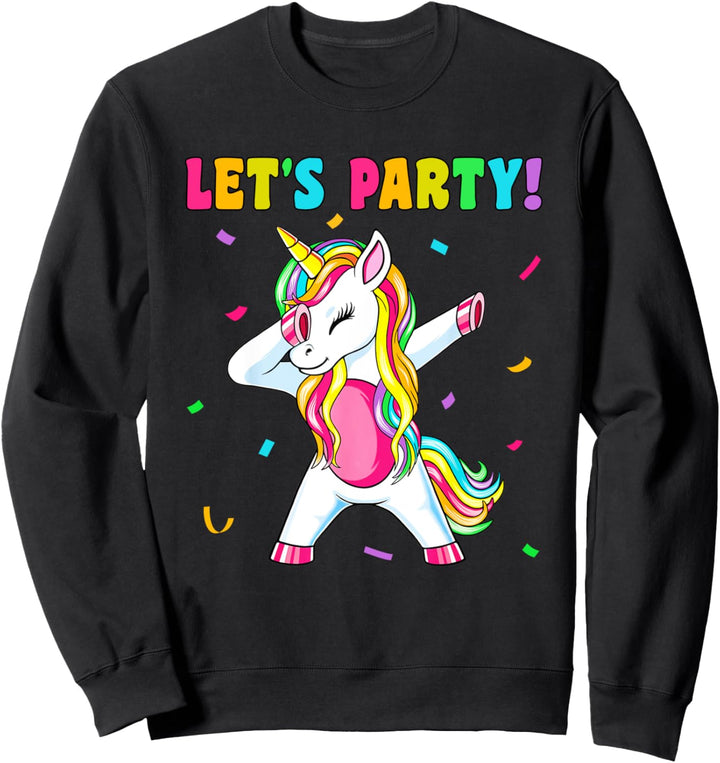 Einhorn Lets Party Outfit Damen Herren Junge Mädchen Einhorn Sweatshirt