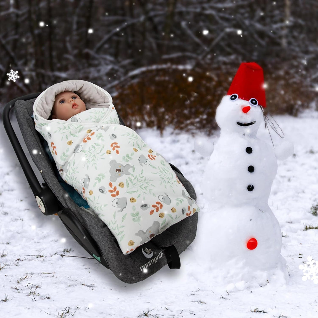 Miracle Baby Einschlagdecke Babyschale Winter Baumwolle Reversible Decke Universal Kuscheldecke 90x9