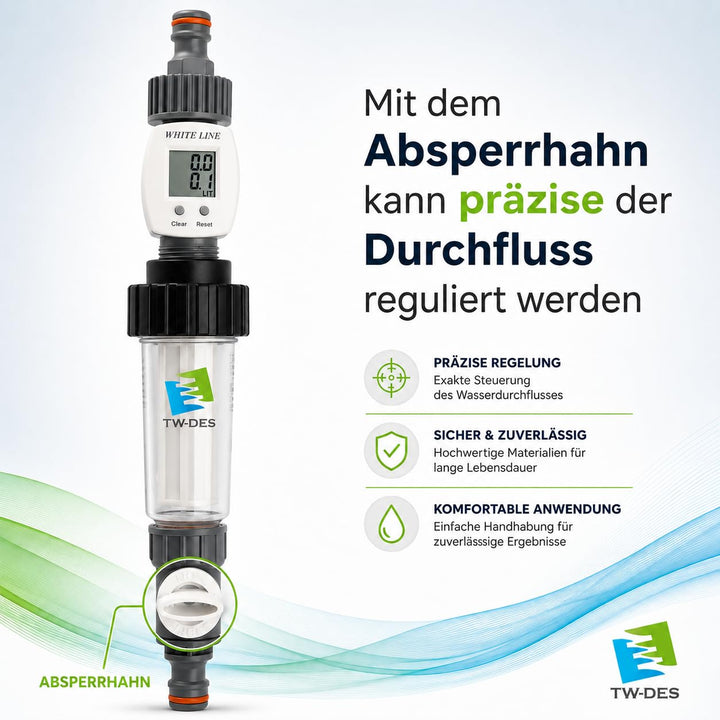 TW-DES Befüllset "COMPLETE" mit Befüllfilter, Adapter, Schlauch für Wohnmobil, Caravan, Wohnwagen, B