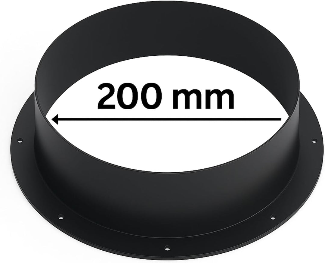Weedness PVC Anschluss Flansch 200 mm für Lüftungsanlagen - Grow Anbau Lüfter Kupplung Indoor Belüft