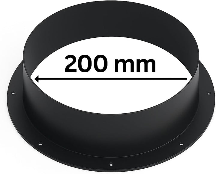 Weedness PVC Anschluss Flansch 200 mm für Lüftungsanlagen - Grow Anbau Lüfter Kupplung Indoor Belüft