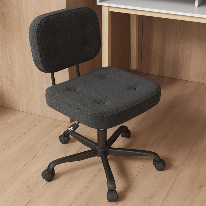 AnyGod Schreibtischstuhl ohne Armlehne, Kompakter Drehstuhl mit Rollen & Höhenverstellbar, Ergonomis