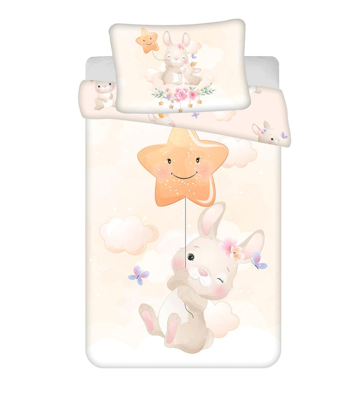 Jerry Fabrics Babybettwäsche Wendebettwäsche Set Bunny Star Baby 100x135 cm, 40x60 cm