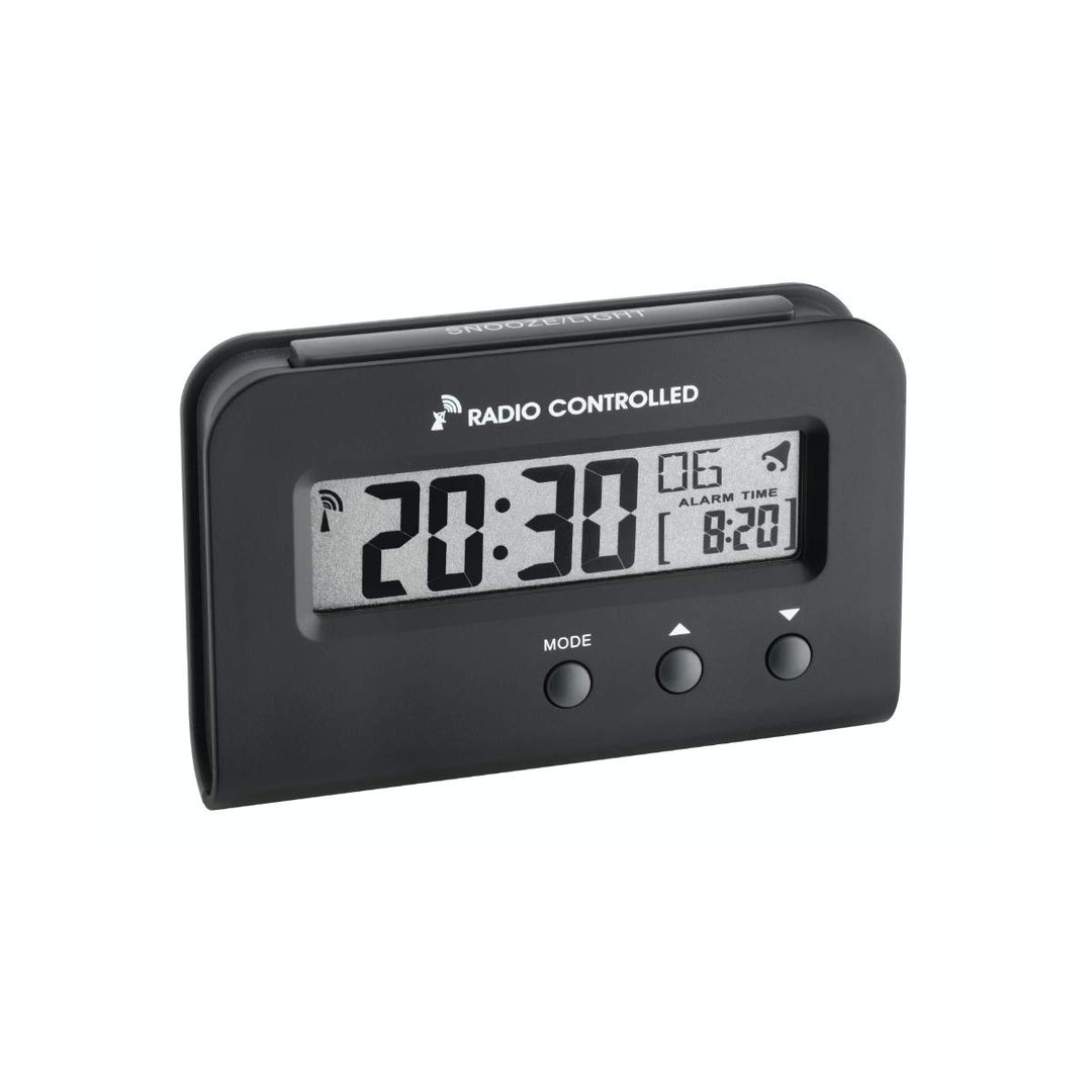 TFA Dostmann Digitaler Funk-Wecker, 60.2513.01, mit Wochentag und Datum, Weckalarm mit Snooze, inkl