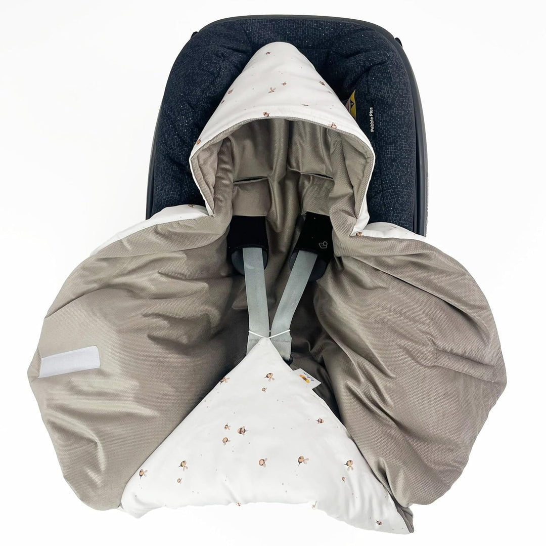 BABEES© Wattierte Velvet Winter Einschlagdecke mit Füllung für Babyschale Autositz, Universal,Baby D
