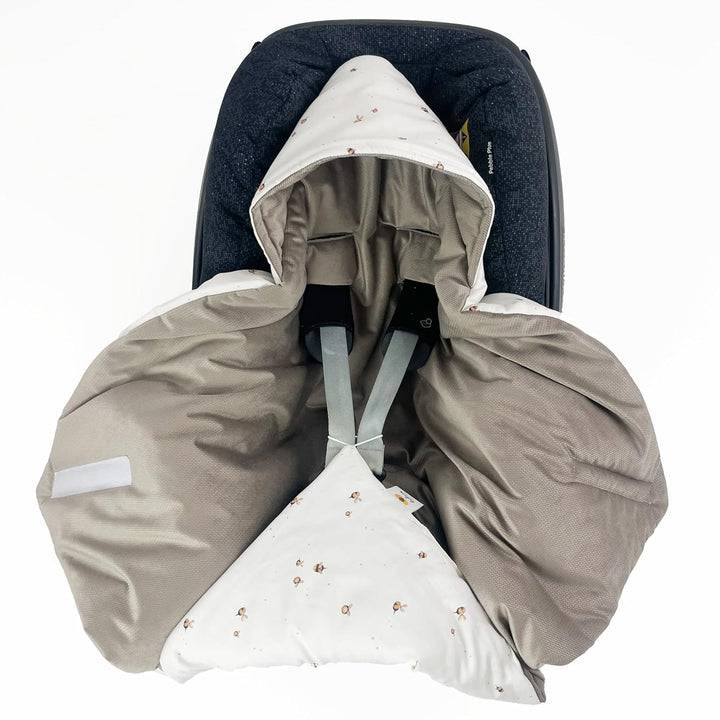 BABEES© Wattierte Velvet Winter Einschlagdecke mit Füllung für Babyschale Autositz, Universal,Baby D