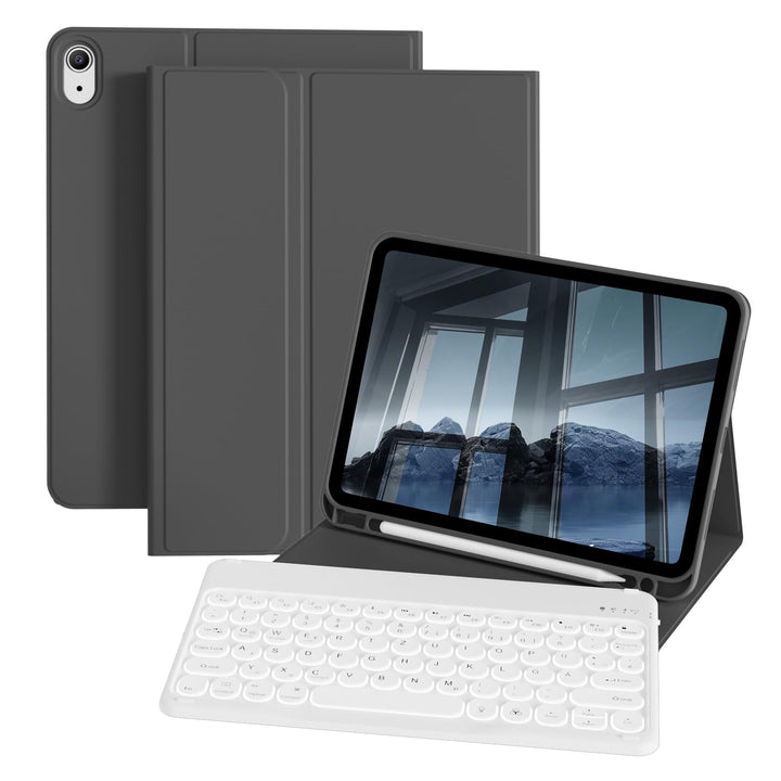 Hülle mit Tastatur für iPad A16 11/10 Generation (2025/2022, 11/10.9 Zoll), 7 Farben Beleuchtete Abn
