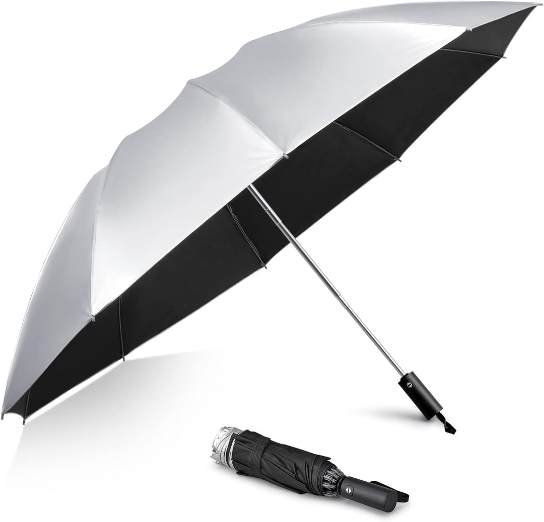G4Free 54 Zoll Regenschirm Sturmfest Klein mit UPF 50+ UV-Schutz & Auf-Zu-Automatik & Sturmfest & Ko