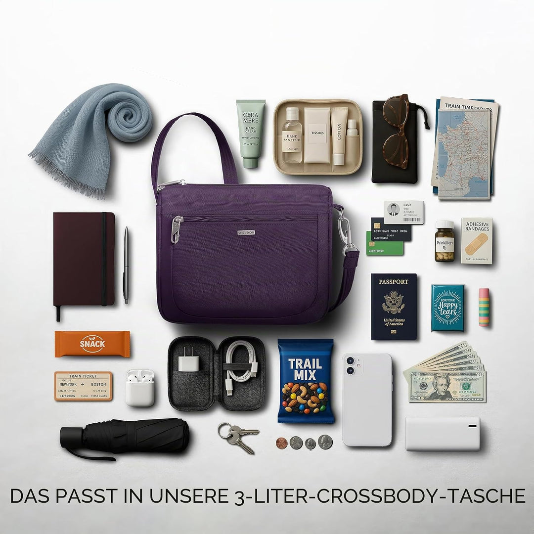 Travelon Damen Anti-theft Classic Small E/W Crossbody Bag Umhängetasche Einheitsgrösse Violett, Einh
