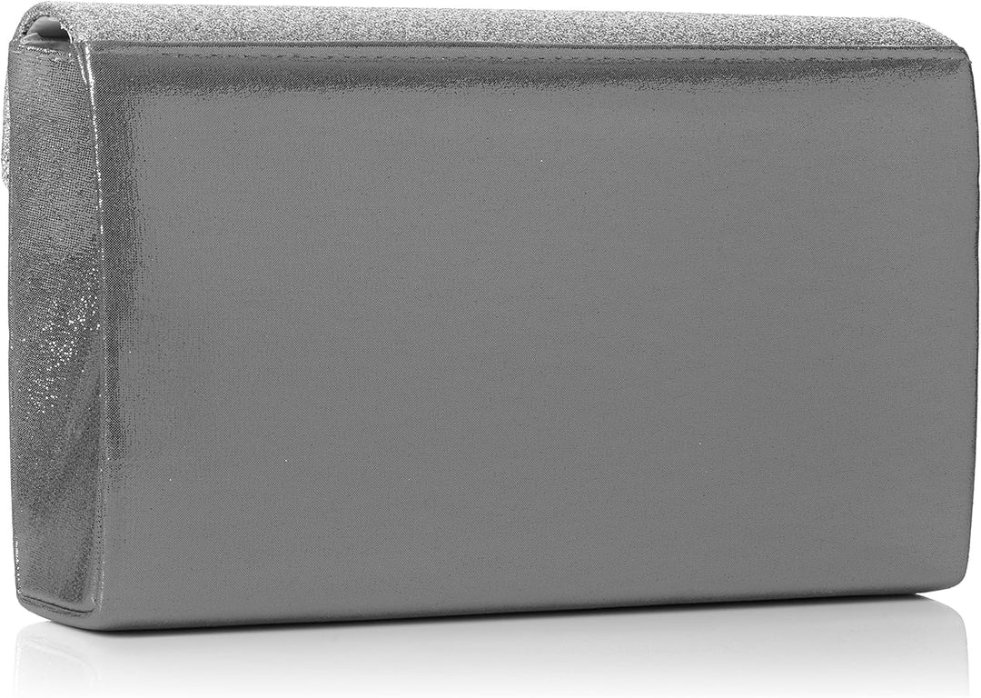 SwankySwans Damen Clutch Umschlag Kelly Glitzer Party Ball Clutch Silberfarben, Silberfarben