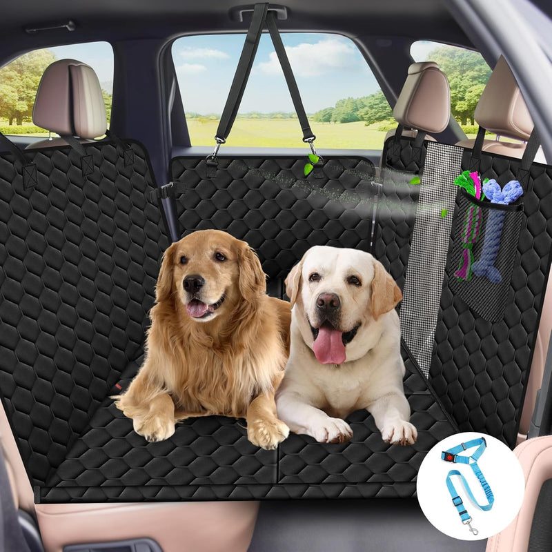 Reiseresa Hundedecke Auto Rückbank, Auto Hundedecke Rücksitz mit Stabilen Hartholzplatten und 2-in-1