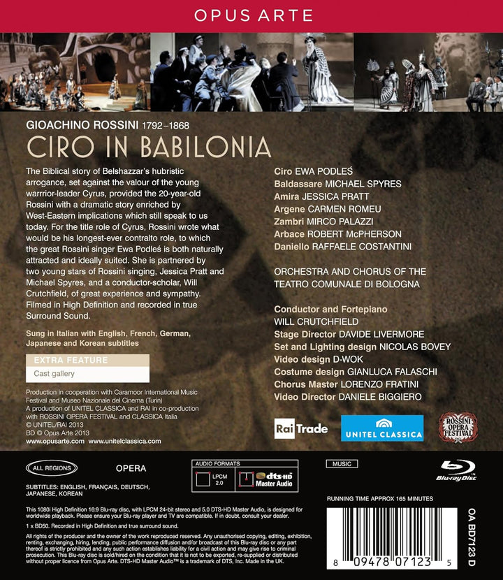 Rossini: Ciro in Babilonia (Rossini Opera Festival, Pesaro, 2012), Blu-ray