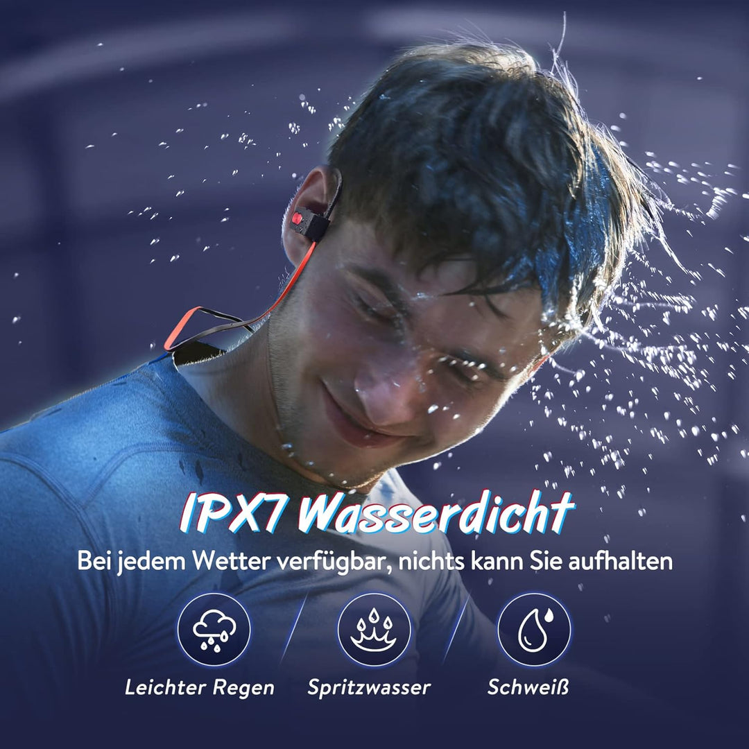 Bluetooth Kopfhörer, Kopfhörer Sport In Ear mit 16 Stunden Spielzeit/ IPX7 Wasserdicht/Bass Stereo S