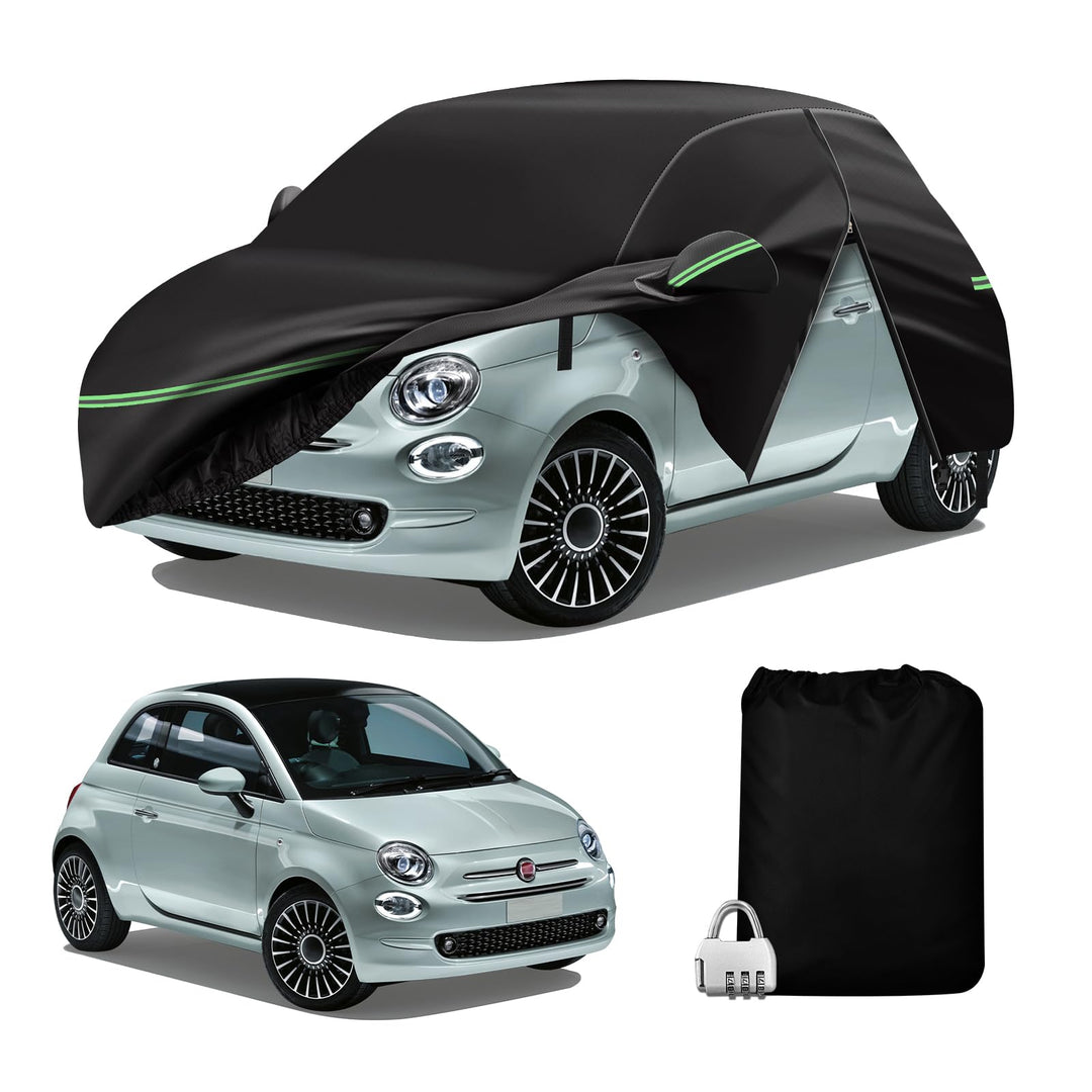 MaxAwe Autoabdeckung Wasserdicht für FIAT 2007–2024 500/500C/500E/Abarth 500, 210D Vollgarage Autopl
