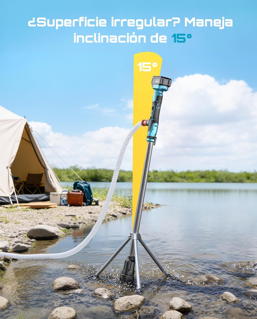SEESII Kabellose Stab-Wassertransferpumpe mit Stativ, Hands-free, Tragbare Elektrische Wasserpumpe 2
