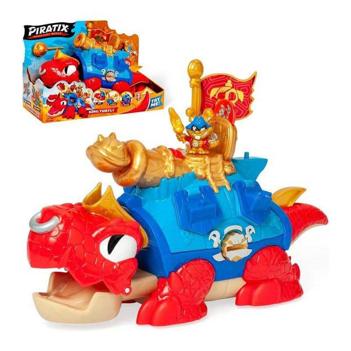PIRATIX King Turtle - Bewegliche Schildkröte zum Fangen von Piratix und Schatztruhe - Enthält 1 Krok