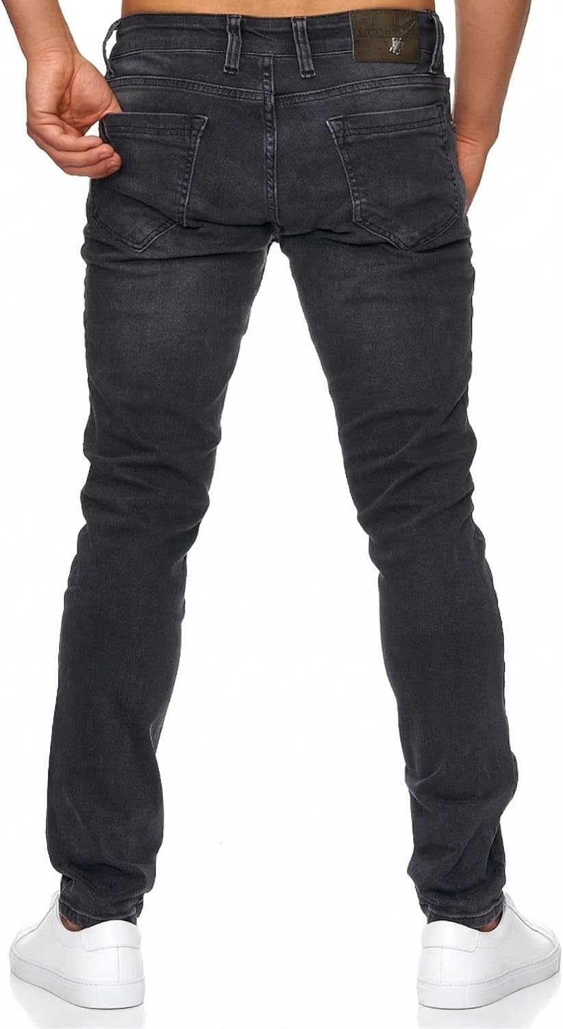 Tazzio Jeans Slim Fit Herren Jeanshose Stretch Designer Hose Denim 16533 29W / 30L Schwarz, 29W / 30