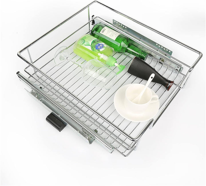 MINGYI Set mit 1 DIY Schublade für Küche, ausziehbarer Korb mit kompletten Schienen, Aufbewahrungsko