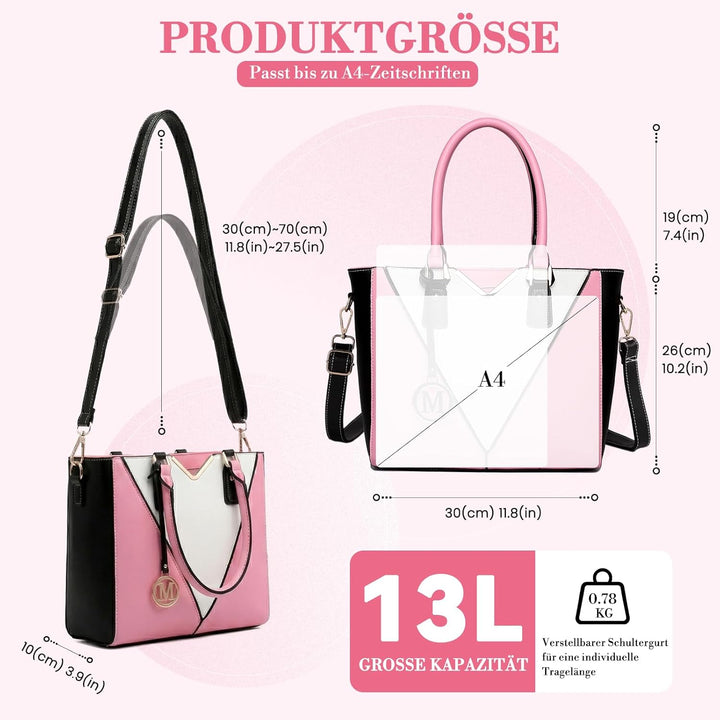 Miss Lulu Handtasche Damen, Taschen Damen, Schultertaschen Damen Shopper Damen Handtaschen Damen V-f