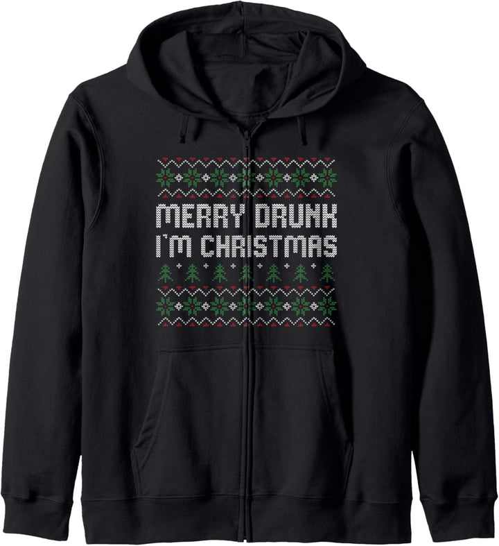Merry Drunk I'm Christmas Ugly Christmas Style Humor Kapuzenjacke
