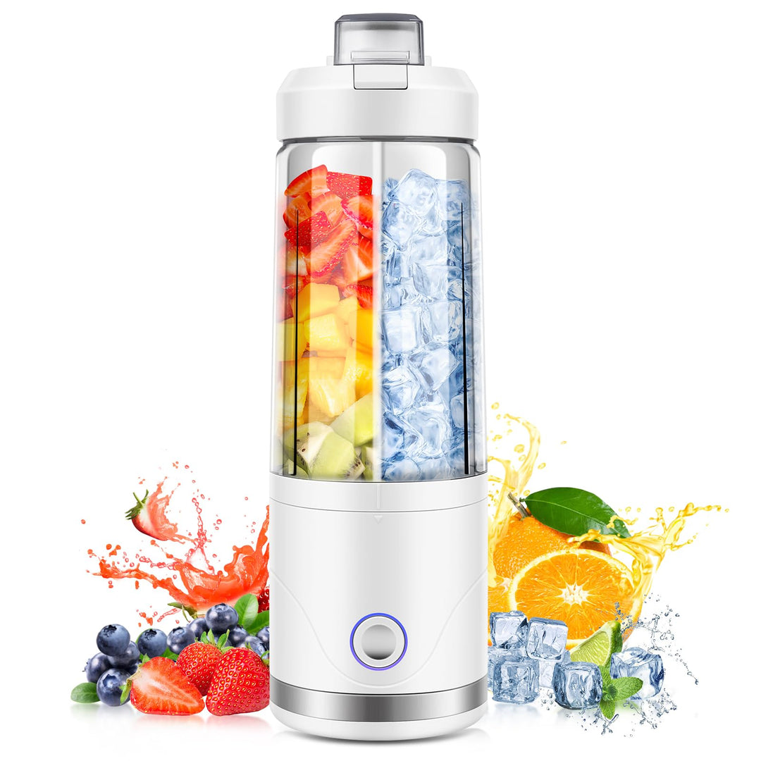 Tragbarer Mixer und Smoothie Maker to go, 650ml Abnehmbarer Behälter, 4000mAh Kabellos & Wiederaufla