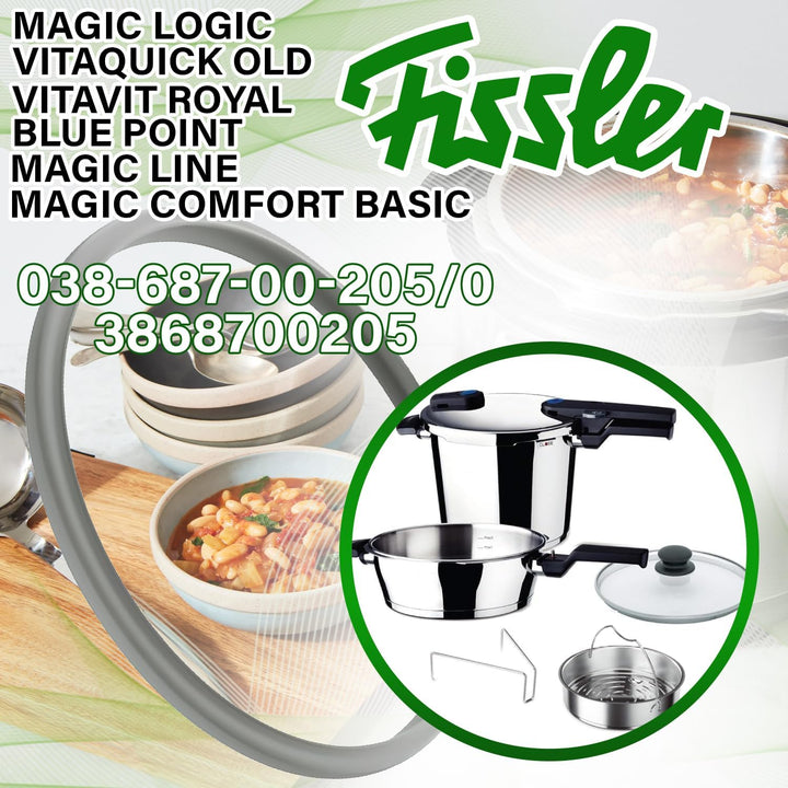 Dichtung für Schnellkochtopf mit dem Originalcode 038-667-00-205/0 3866700205 für Fissler Durchmesse