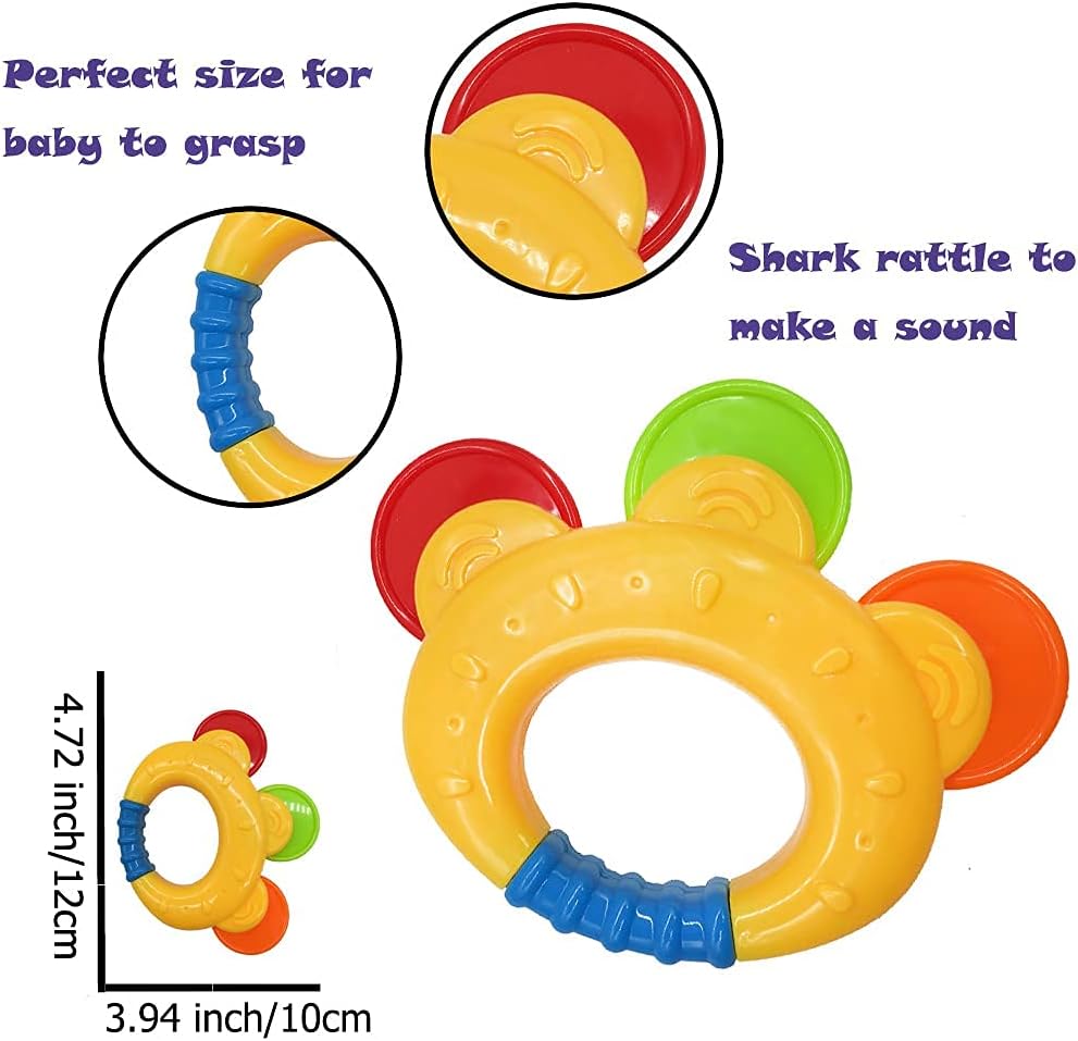 fiouni Baby Rassel Beissring Spielzeug Set Babys Erste Rasseln Babys Erstes Spielzeug Geschenkset fü