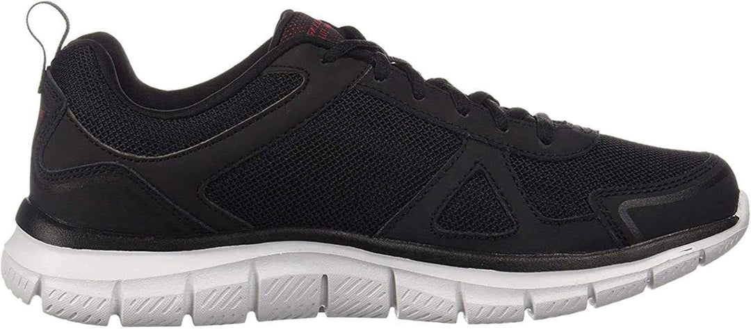 Skechers Herren Sneaker Sportschuhe 39 EU Black Leather Mesh Pu Red Trim, 39 EU Black Leather Mesh P