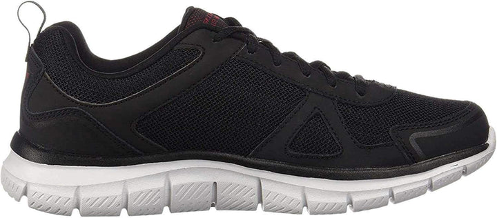 Skechers Herren Sneaker Sportschuhe 39 EU Black Leather Mesh Pu Red Trim, 39 EU Black Leather Mesh P
