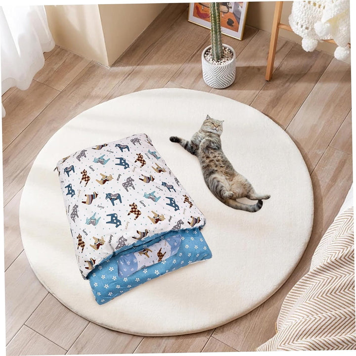 Katzenschlafsack 65 x 50 cm warmes Katzenbett für den Winter Katzensackbett mit Kissen abnehmbar was