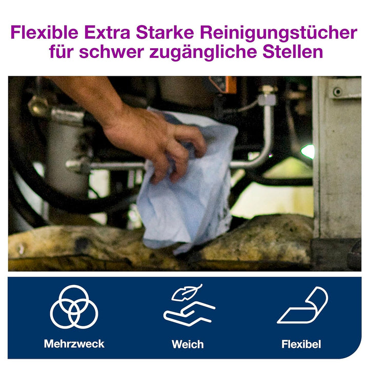 Tork 510204 Reinigungstücher für W1 Bodenständer- und Wandhalter-System / 1-lagige Putzrolle in Blau