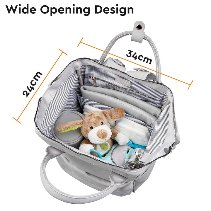 BabaBing Mani Rucksack, vegan, Taubengrau, Kunstleder Taubengraues Kunstleder, Taubengraues Kunstled