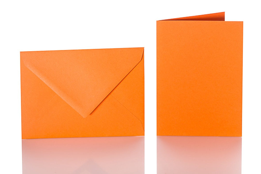 Karten mit Umschlag DIN B6 125x176 mm, 120g/m² stark, Faltkarte 120x170 mm, 240 g/m² (25 Stück in Or