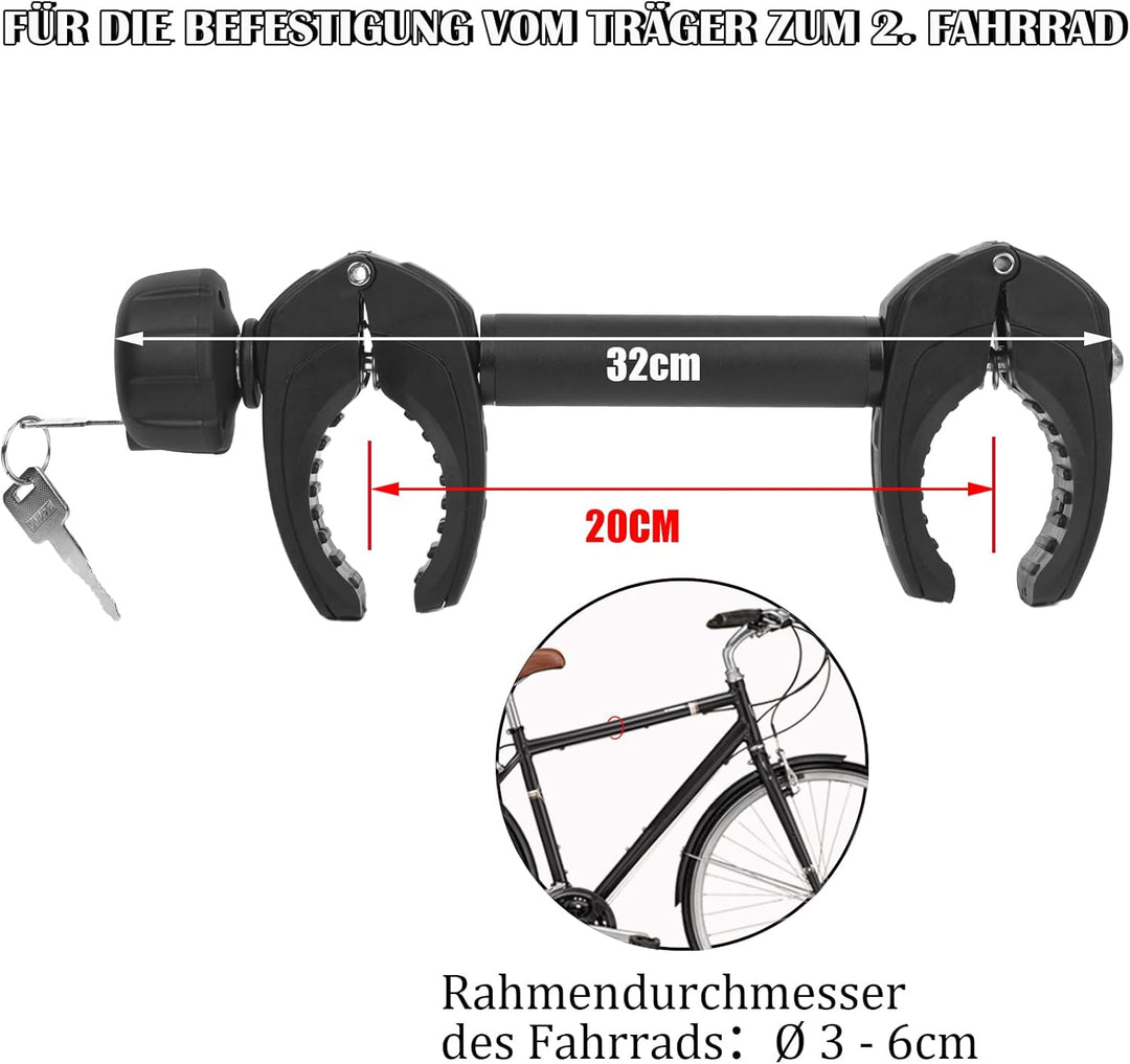 Rahmenhalter für Fahrradträger 32CM Länge, Universal Kurze Fahrradrahmenhalter Abschliessbare, Rahme