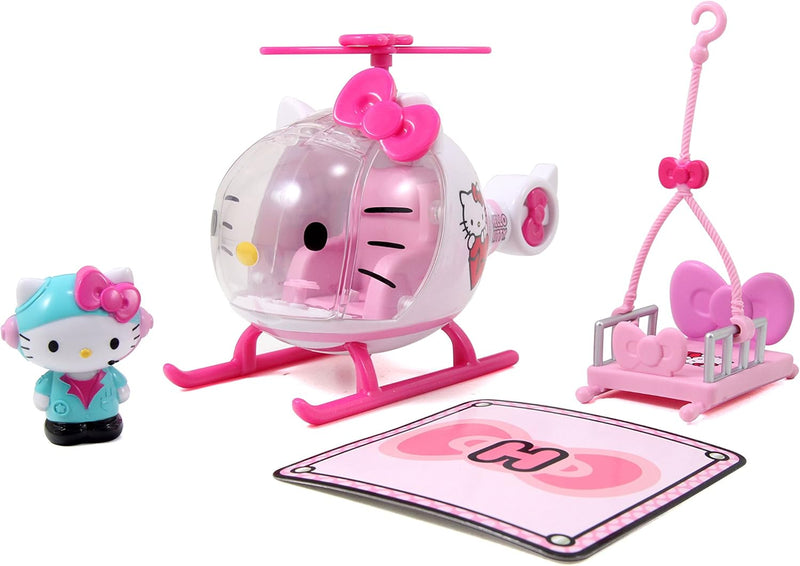 Dickie Toys 253243000 Hello Kitty Helicopter, Hubschrauber, Frontscheibe zum Öffnen, abnehmbare Trag