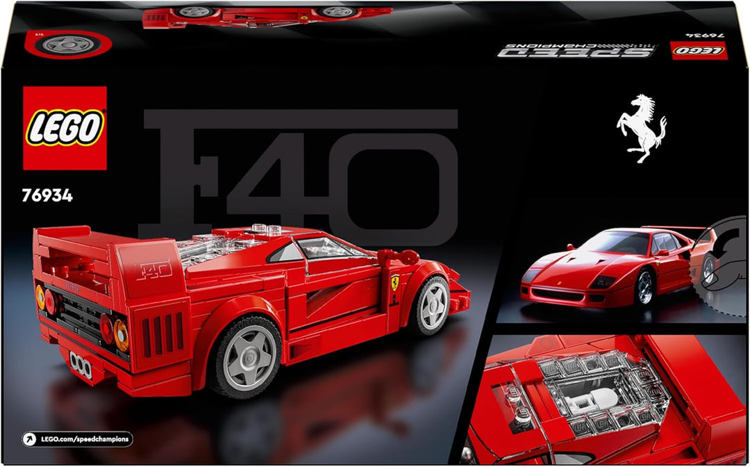 LEGO Speed Champions Ferrari F40 Supersportwagen, Spielset mit baubarem Spielzeugauto und Fahrer-Min