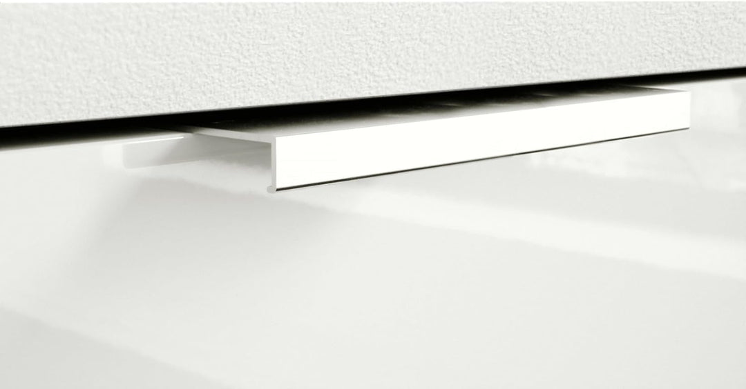 Vladon Waschtisch Waschbecken Unterschrank Aloha V2, Korpus in Weiss matt/Fronten in Weiss Hochglanz