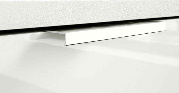 Vladon Waschtisch Waschbecken Unterschrank Aloha V2, Korpus in Weiss matt/Fronten in Weiss Hochglanz