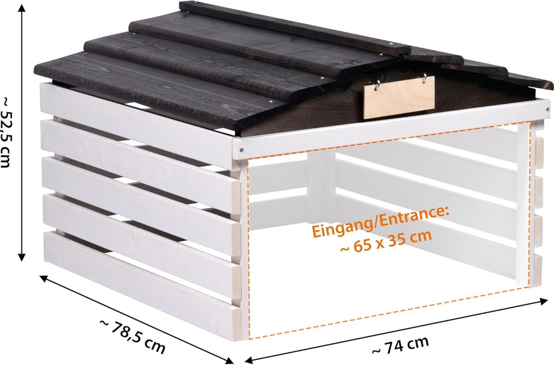 dobar® Mähroboter Garage aus Holz mit abnehmbarem Dach - Rasenroboter Unterstand mit individualisier