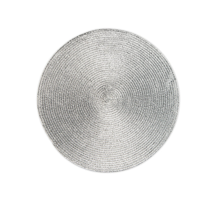 Excelsa 6er Set Platzset rund Ø 36 cm Polypropylen Silber Diametro 36 cm. Silber / Schwarz, Diametro