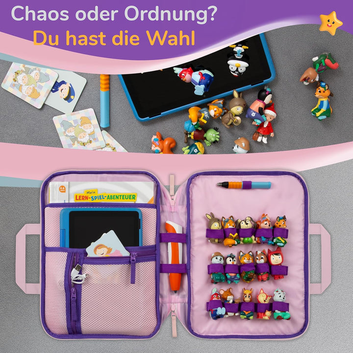 GRINSEZWERGE Tasche für Edurino & Tonie Figuren, TipToi Stift und Kinder Tablet | Sammel-Mäppchen mi
