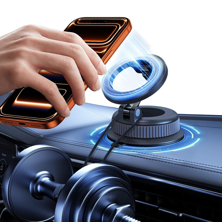 Handyhalterung Auto – Magsafe Autohalterung mit Klebepad & Vakuum Saugnapf, Handy Halterung Auto für