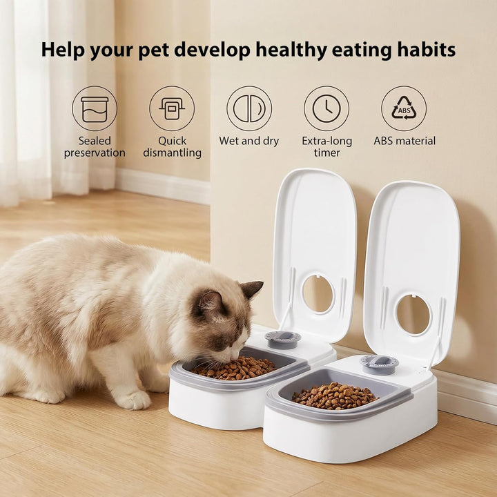 2 x automatischer Futternapf für Katzen und Hunde