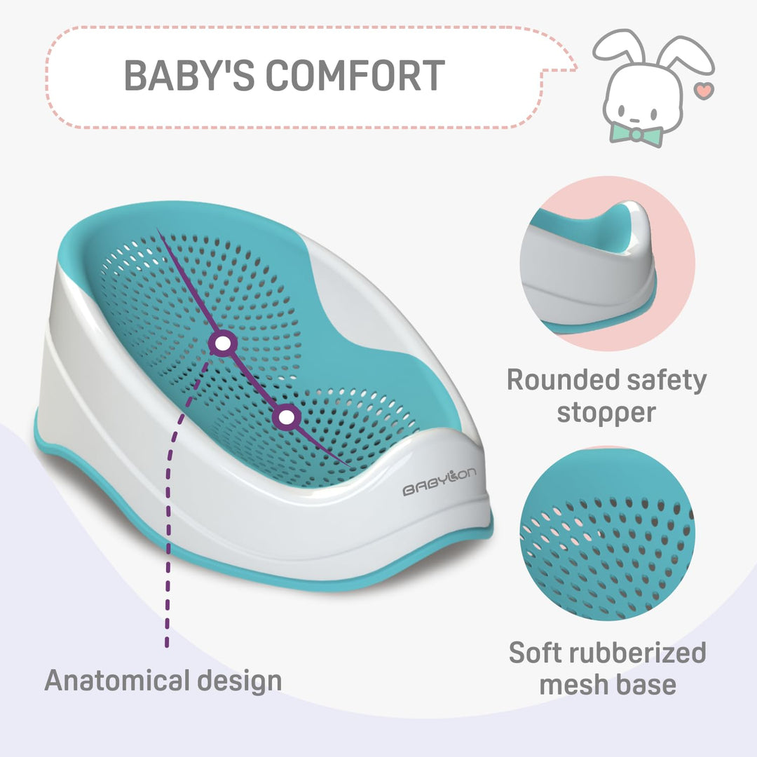 BABYLON DOLPHIN Badewannensitz Baby Ab 0-6 Monate – Ergonomisches Kinder Badewanne – Hypoallergen, S