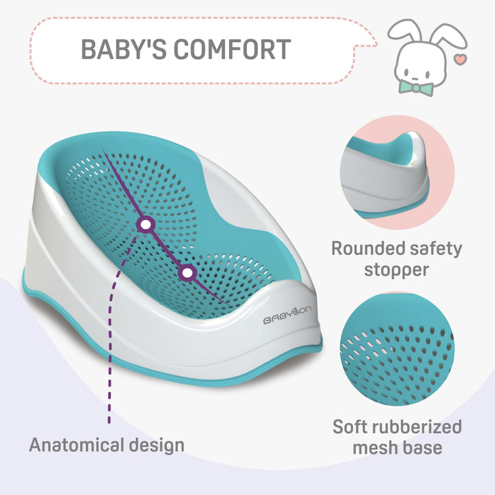 BABYLON DOLPHIN Badewannensitz Baby Ab 0-6 Monate – Ergonomisches Kinder Badewanne – Hypoallergen, S