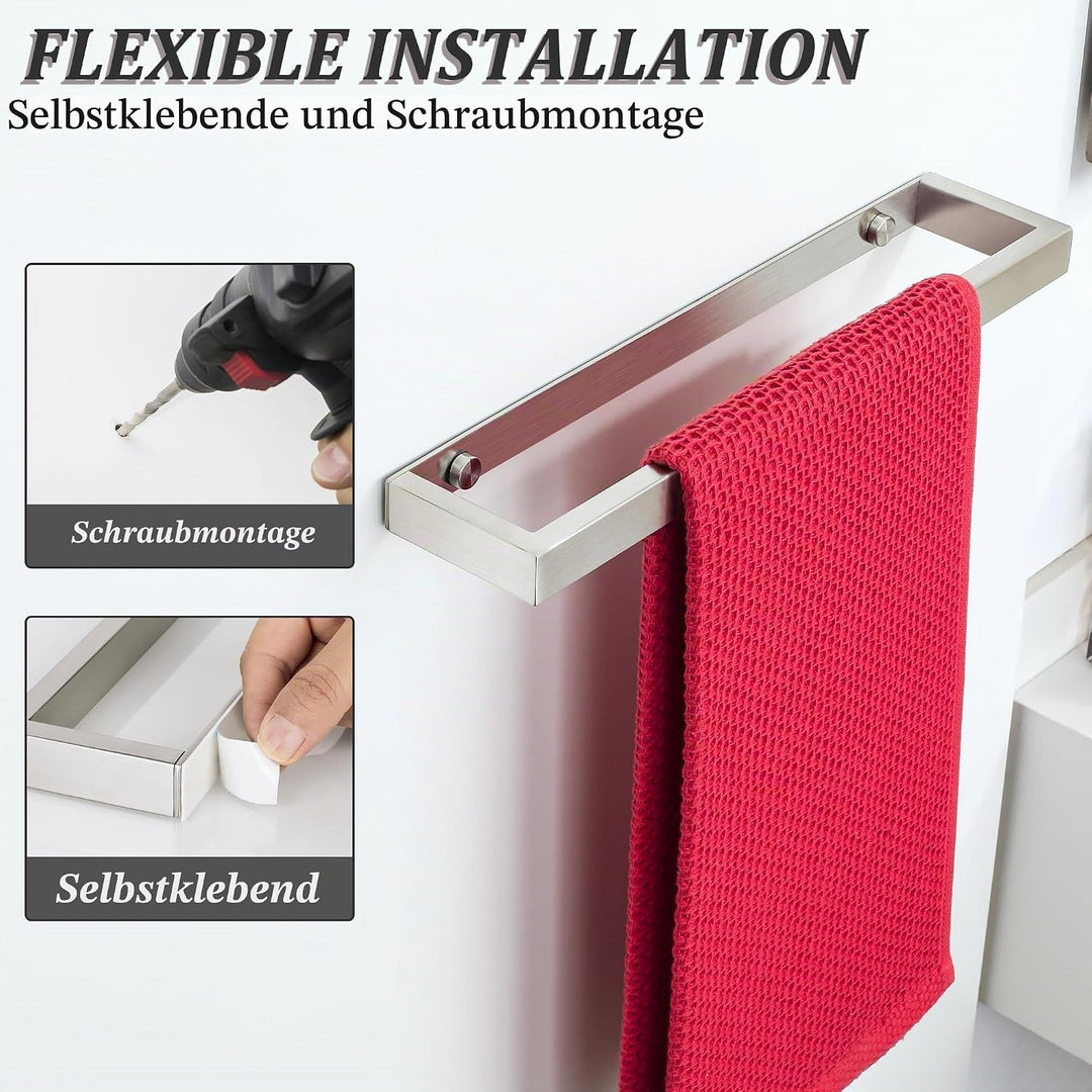 SAYAYO Handtuchhalter Ohne Bohren 30CM Handtuchstange Ohne Bohren Selbstklebend oder Zum Bohren Gebü